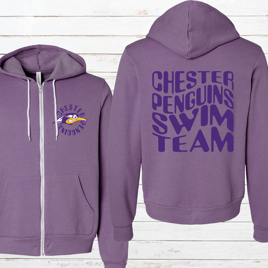 Chester Penguins Retro Full Zip Sweatshirt