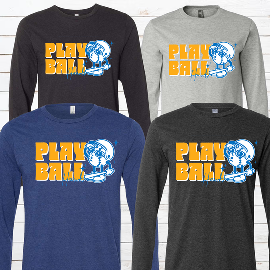 Play Ball Hawks Baseball Long Sleeve Tee
