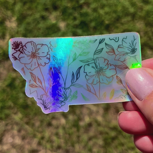 Holographic Montana Floral Sticker