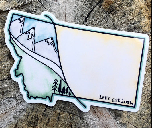 Let's Get Lost Montana Mountain Sticker