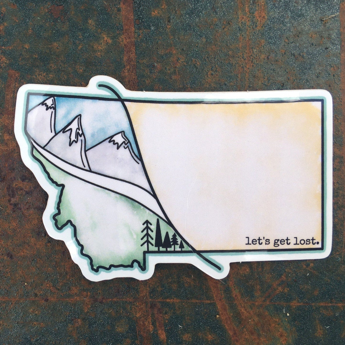 Let's Get Lost Montana Mountain Sticker