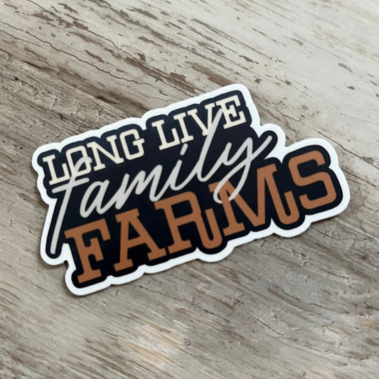 Long Live Family Farms Navy Rust and Cream Diecut Sticker // Farm and Ranch Sticker